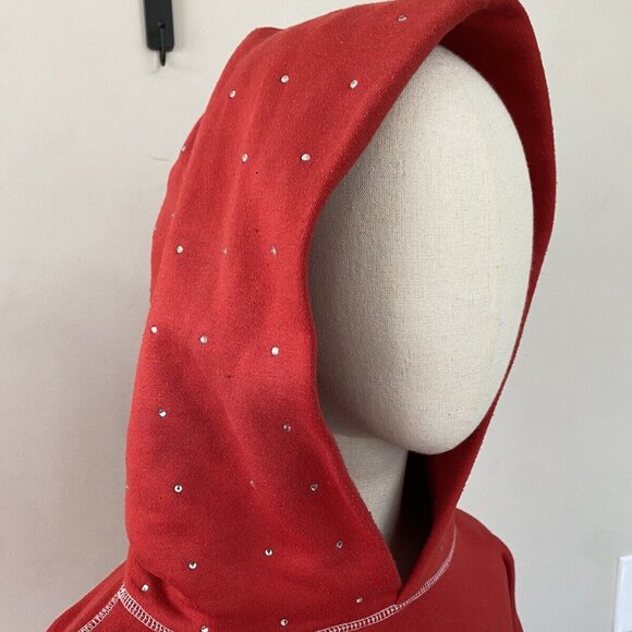 Y2K Life Of Sin Distressed Embroidered Bling Cross Hoodie - Picture 5 of 16